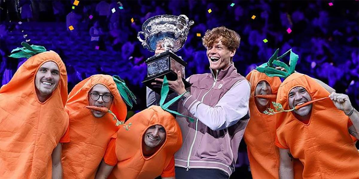 Sinner trionfa all’Australian Open: una festa all’insegna delle carote